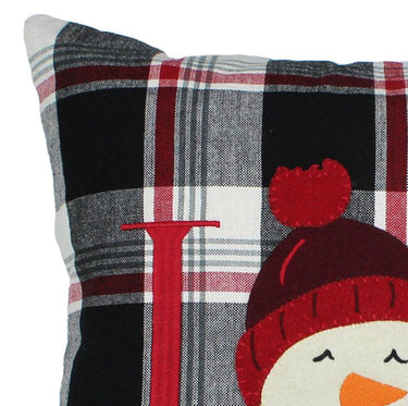 Winter Plaid Black, Red, Cream Pillow PL043019 - The Fox Decor